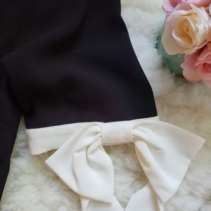 Cece Black dress with white bow detail